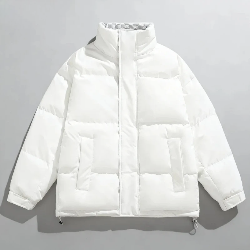 Autumn and Winter New Hong Kong Style Standing Collar Cotton Jacket for Men and Women,Warm and Comfortable Cotton Jacket for Men