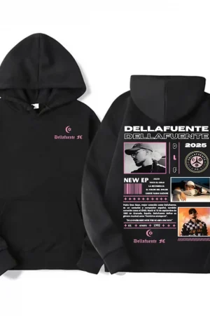 Dellafuente Album Tour 2025 Autumn and Winter Merch Rapper Sweater Hoodie for Men Hip Hop Pop Music High Quality Keep Warm Y2K