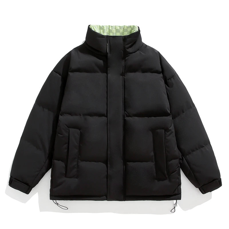 Autumn and Winter New Hong Kong Style Standing Collar Cotton Jacket for Men and Women,Warm and Comfortable Cotton Jacket for Men - Image 3