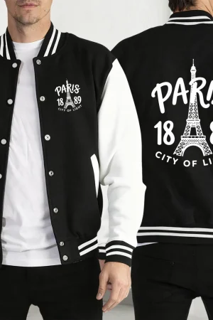Paris City Of Light 1889S Print Men Jackets Fashion Street Streetwear Personality Hip Hop Jacket Autumn Fleece Unisex Coat