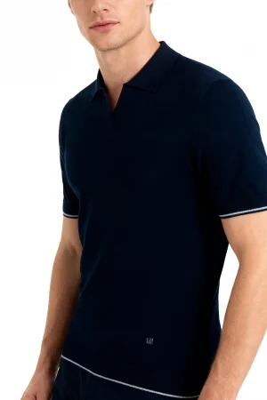 CHCH Stripe Knit Polo Men's Shirts Summer New Slim Solid Color Breathable Turn-Down Collar Business Short Sleeve Polo Tops