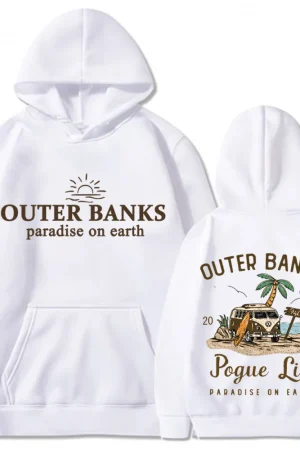 Casual Hoodies Outer Banks Printed Hooded Sweatshirts for Autumn Winter Men's Women's Clothing Aesthetic Clothing Y2k Pattern