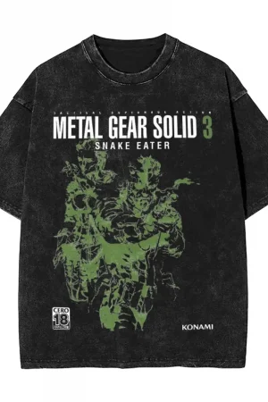 Men's Metal Gear Solid 3 Snake Eater T-Shirts Game Tops Summer Y2K Funny Short-Sleeve T Shirt O Neck Hip Hop Tshirt Wholesale