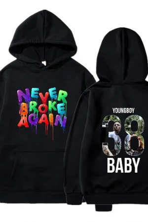 Never Broke Again YoungBoy Hoodies Men Fashion Letter Graphic Printed Sweatshirts Women Cool Casual Harajuku Streetwear Pullover