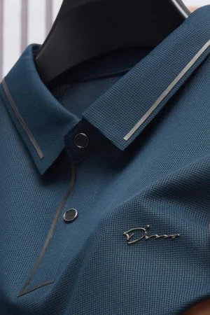 Men's New Polo Shirt Seamless Premium Luxury Cool Fabric Business Casual Golf Slim Fit Blouse Collar T-shirt