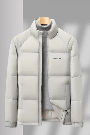 Luxury Brand Hot Sales Men's Cotton Jacket Zipper Stand Up Collar Print Coat Winter New arrivals Outdoor Warm Business Menswear