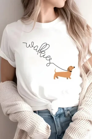 Dachshund Teckel Funny Cute Dog Animal T-Shirt Women Short Sleeve Summer Fashion Tshirt Casual Fashion Tee Shirt O-Neck Tops
