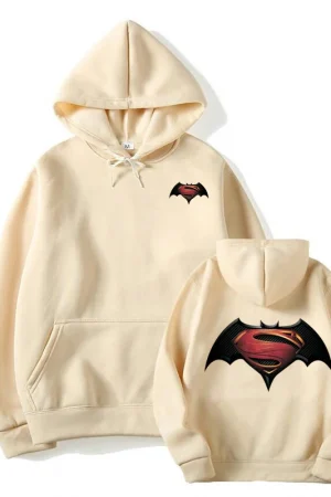 S Pattern On Bats Printing Hoodies Men Casual Comfortable Hoody Loose Fleece Hip Hop Clothes Fashion Pullovers Streetwear Man